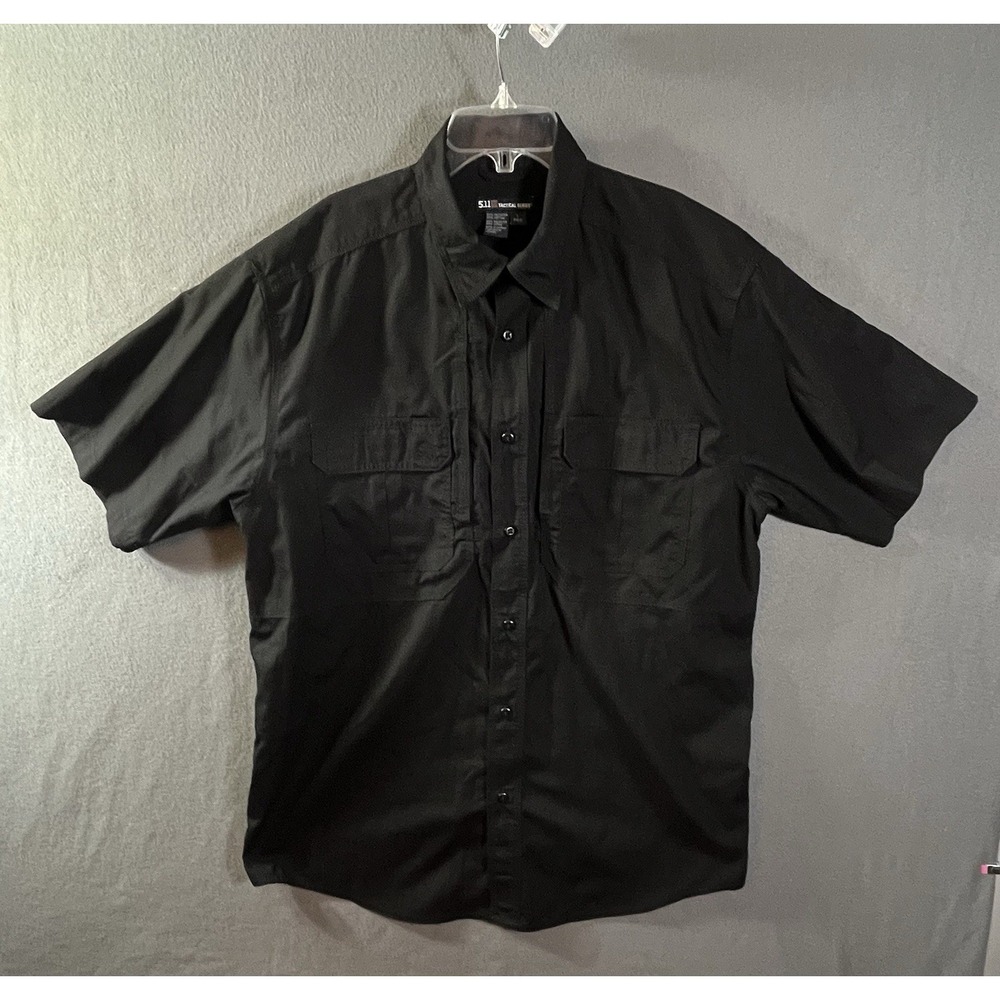 5.11 Tactical Shirt Mens Large Black Short Sleeve READ